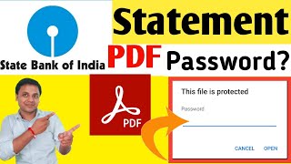 sbi statement pdf password  sbi bank Statement Pdf Password Kaise Banaye  State bank  sbi [upl. by Anabal]