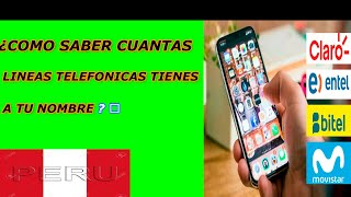 COMO SABER CUANTAS LINEAS TELEFONICAS TIENES A TU NOMBRE [upl. by Ikey576]