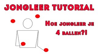 NL Jongleer Tutorial Leren jongleren met 4 balletjes [upl. by Llemij]