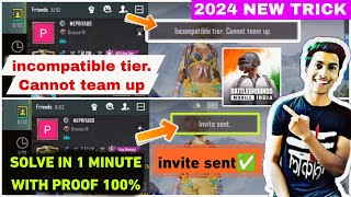 incompatible tier cannot team up bgmi 2024  bgmi incompatible tier cannot team up  invite not sent [upl. by Leopoldine]