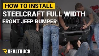 How to Install Steelcraft Full Width Front Jeep Bumper on a 2019 Jeep JL [upl. by Aelsel]