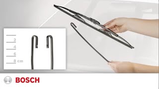 Hook Connection  How to Install Bosch Spectrum DirectFit Conventional Wiper Blades [upl. by Ayvid106]