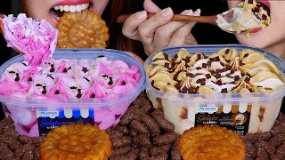 ASMR HUGE GELATO ICE CREAM TUBS  GIANT HONEY YAKGWA BIG BITES 아이스크림 리얼사운드 먹방 アイスクリーム 冰淇淋 Kem cây [upl. by Leirol]