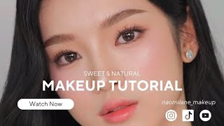 Sweet amp Natural Makeup Tutorial Korean inspired makeup for summer  humid area [upl. by Haonam824]