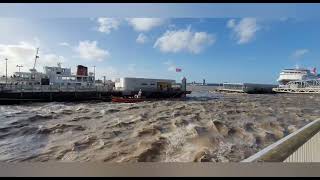 STORM ASHLEY OTTERSPOOL PROMENADE AND LIVERPOOL PIER HEAD 🌀🌩⛈️🌀 [upl. by Enerahs]