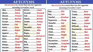 120 Common Opposites in English from AZ  Antonyms List Part I [upl. by Lucina750]