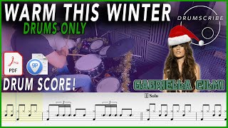 Warm This Winter DRUMS ONLY  Gabriella Cilmi  DRUM SCORE Sheet Music PlayAlong  DRUMSCRIBE [upl. by Aneetsyrk]