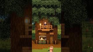 2Player Spruce Treehouse🏡 minecraft [upl. by Lipinski]