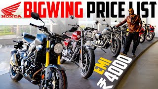 2022 Honda Big Wing All Bikes Latest Price List 💥 CB300R Highness CB350 RS CBR650R FireBlade 🔥 [upl. by Ebert]