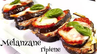 MELANZANE A FETTE RIPIENE piatto unico al forno SENZA FRITTURA 🍆 STUFFED EGGPLANT [upl. by Gardell]