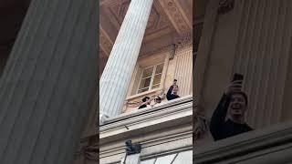 alexa demie and bella hadid waving at fans from hotel de la marine in paris [upl. by Esertak]