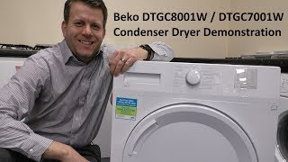 Beko DTGC8001W amp DTGC7001W Condenser Dryer Demo [upl. by Offen]