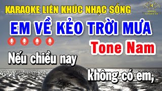 Karaoke Liên Khúc Nhạc Sống Tone Nam Quá Dễ Hát  Chọn Lọc Nhạc Vàng  Em Về Kẻo Trời Mưa [upl. by Greenes]