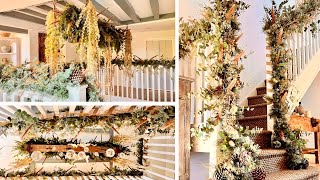 Magical Christmas Staircase Decor ✨ Thrifted amp Natural Holiday Ideas  Ep 2 [upl. by Harlamert]