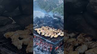 TAVUK KANAT IZGARA 🍗  GRILLED CHICKEN WINGS nature outdoorcooking meatlovers food survival [upl. by Napoleon54]