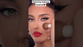 Eyeliner makeup tutorial red lipstick very proffesional❤️ [upl. by Mailliw]