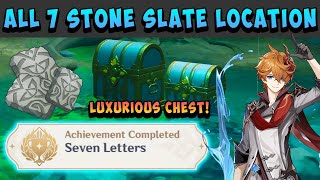 Seven Letters Achievement All 7 Stone Slate Location  Genshin Impact [upl. by Chrissie458]