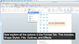 Microsoft Office Word MAC How to Use WordArt [upl. by Eberle]