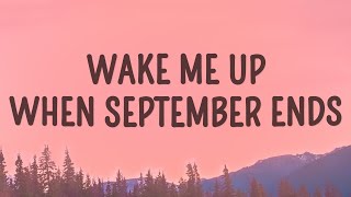 Green Day  Wake Me Up When September Ends Lyrics [upl. by Hsizan]