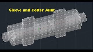 AutoCAD Sleeve and Cotter Joint 3D [upl. by Raffarty]