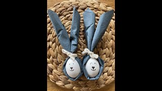 Servietten falten Ostern Osterhase Anleitung  Napkins fold Easter bunny instructions DIY [upl. by Aicinad]