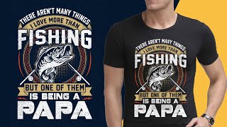 TShirt Design Tutorial in Adobe Illustrator  Learn TShirt Design  Fishing TShirt Design [upl. by Ellsworth]