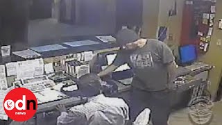 ROBBER TAKEN OUT Martial arts experts interrupt robbery in Los Angeles [upl. by Leonhard281]