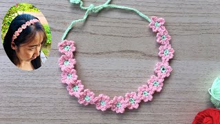 Crochet Headband  Headband crochet flower [upl. by Umberto972]