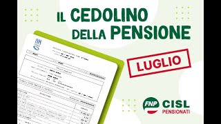 Cedolino pensione di luglio le informazioni utili [upl. by Osrit107]