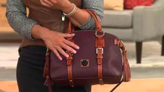 Dooney amp Bourke Pebble Leather Domed Satchel wAccessories with Lisa Robertson [upl. by Nicholl]