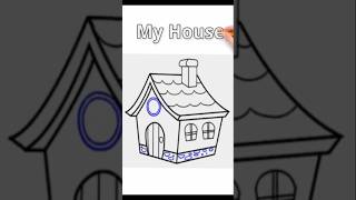 How to draw a house  House drawing  drawing shorts [upl. by Alebasi]