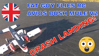 CRASH LANDING ON 2ND FLIGHT OF THE BUSH MULE V2 BY FAT GUY FLIES RC [upl. by Jackqueline]