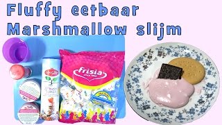 Eetbaar fluffy slijm van Marshmallows Zonder lijm borax wasmiddel of lensvloeistof Duh [upl. by Skipton]