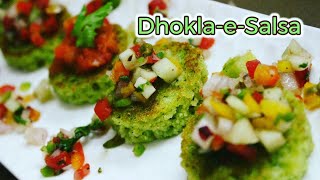 Fusion Recipe Gujarati n Mexican  Dhokla e Salsa  Starter Snacks by somyas kitchenteej special [upl. by Telrahc]