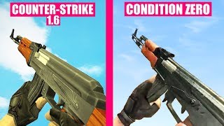 CounterStrike 16 vs CounterStrike Condition Zero  Weapons Comparison [upl. by Hareehahs]