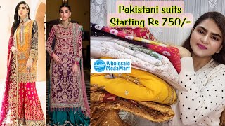 I found some amazing Pakistani Suits Online  Suits starting Rs 750 only  Wholesalemegamart [upl. by Neelcaj]