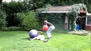 People Running At Each Other With Exercise Balls [upl. by Yltsew]