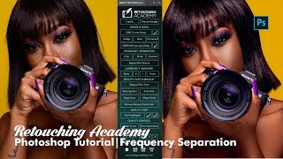 Retouching Academy  Beauty Retouch Panel  Photoshop Frequency Separation Tutorial [upl. by Jenelle]