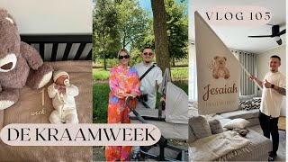 DE KRAAMWEEK VOOR HET EERST NAAR BUITEN amp HOE GAAT HET NU  vlog105 zwanger bevalling [upl. by Barnabas]