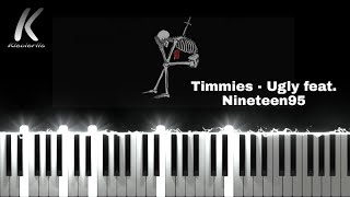 Timmies  Ugly feat Nineteen95 Piano Tutorial EAYS [upl. by Malissia]