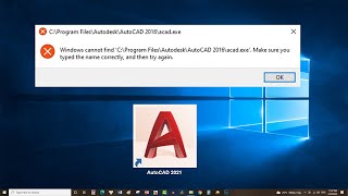 How to fix AutoCAD files note open or windows cannot find the cadexe [upl. by Euqitsym]