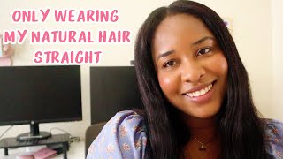 Straightening my 4C Natural Hair  Keratin Treatment amp How I Install my Vpart Wig 🌸 [upl. by Nissa]