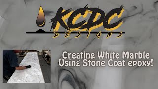 Watch how I create this elegant white marble design using Stone Coat epoxy  KCDC Designs [upl. by Chapnick38]