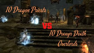 Skyrim Battles  10 Dragon Priests vs 10 Draugr Death Overlords [upl. by Kraska102]