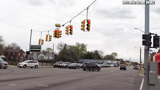 Flashing Red Left Turn Traffic Lights  7 Mile amp Schaefer [upl. by Arjun]