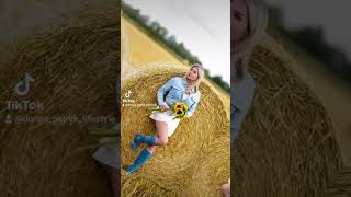 Fun Hay Bale Photoshoot  Country Vibes in Denim Boots 🤠✨ [upl. by Namurt]