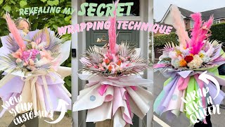 The BEST Flower Wrapping Technique  How to wrap a bouquet [upl. by Leff795]