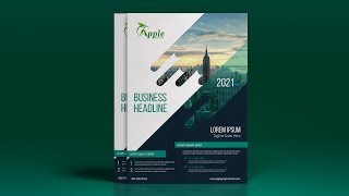 Creative A4 Flyer Design  Photoshop CC Tutorial [upl. by Reffinnej434]