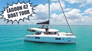 BOAT TOUR  Our Liveaboard Sailing Catamaran Lagoon 42 [upl. by Lellih]