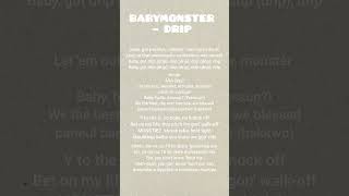 Part2Babymonster drip lyrics babymonster babymon lyrics drip shortsviral shorts [upl. by Yrrum611]